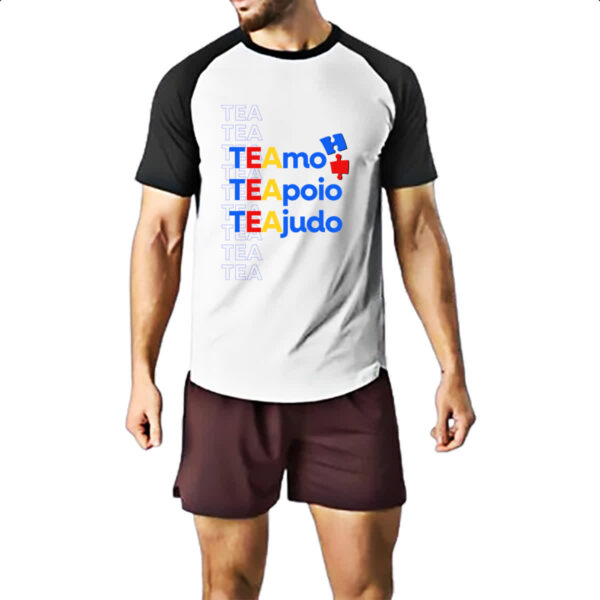 Camiseta Raglan Autismo Amo Apoio Ajudo - Imagem 2