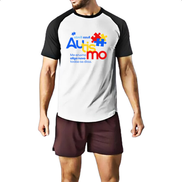 Camiseta Raglan Autismo ensina algo novo - Imagem 2