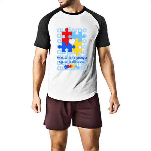Camiseta Raglan Autismo peca que faltava - Imagem 2