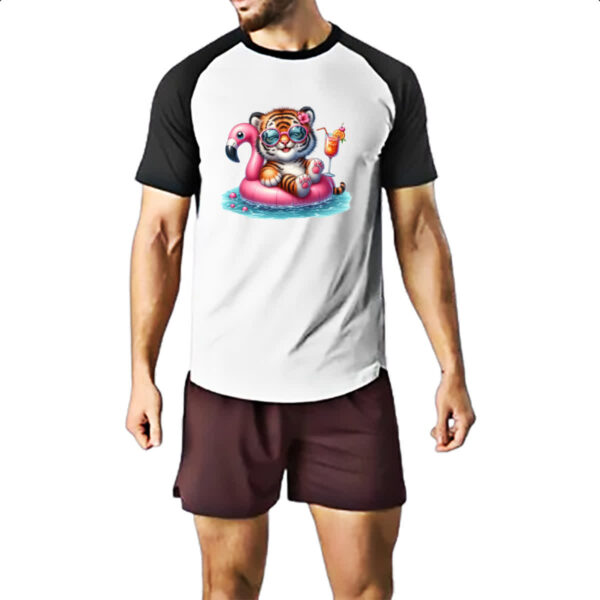 Camiseta Raglan Tigre na boia - Imagem 2
