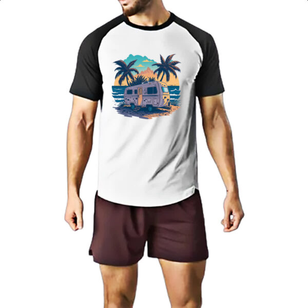 Camiseta Raglan Trailer Acampamento Sunset - Imagem 2