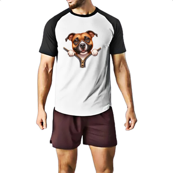 Camiseta Raglan Staffordshire Bull Terrier no Ziper - Imagem 2