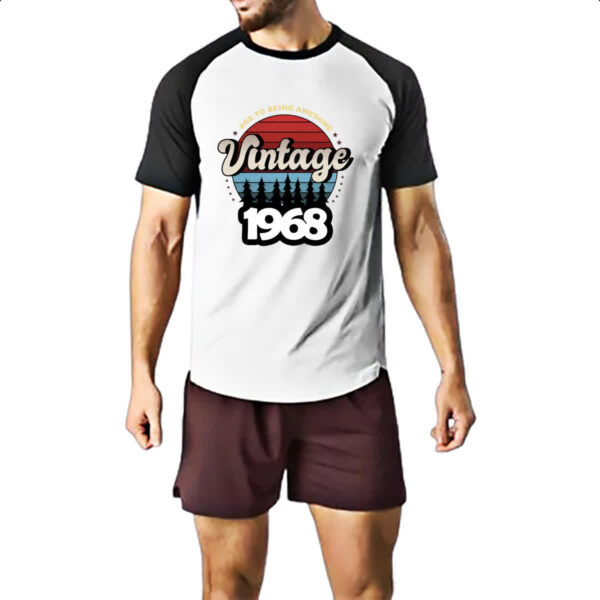 Camiseta Raglan Vintage being awesome 1968 - Imagem 2