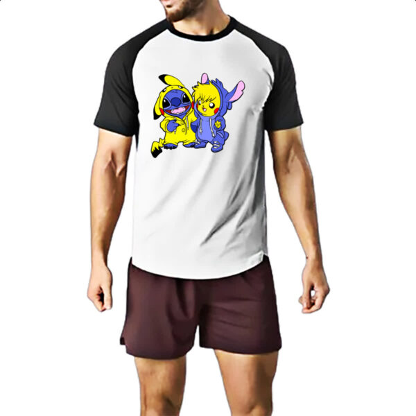 Camiseta Raglan Stitch and Pikachu - Imagem 2
