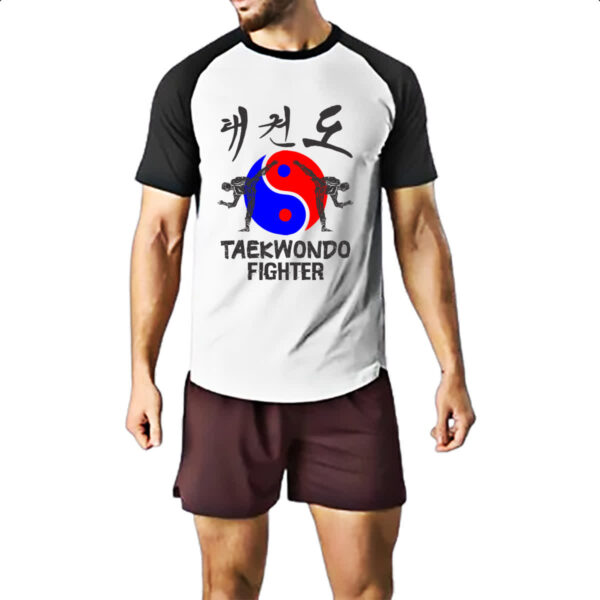 Camiseta Raglan Taekwondo Fighter Yin-Yang - Imagem 2