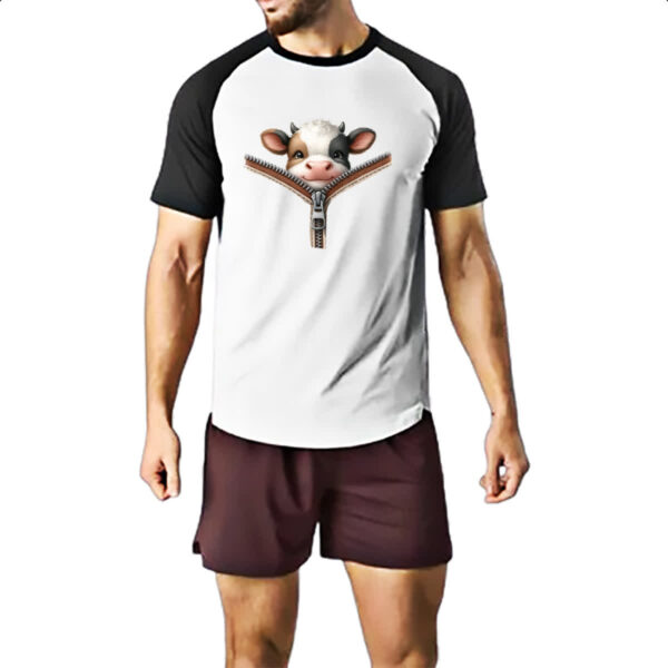 Camiseta Raglan Vaca no ziper - Imagem 2
