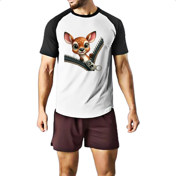 Camiseta Raglan Veado no ziper - Imagem 2