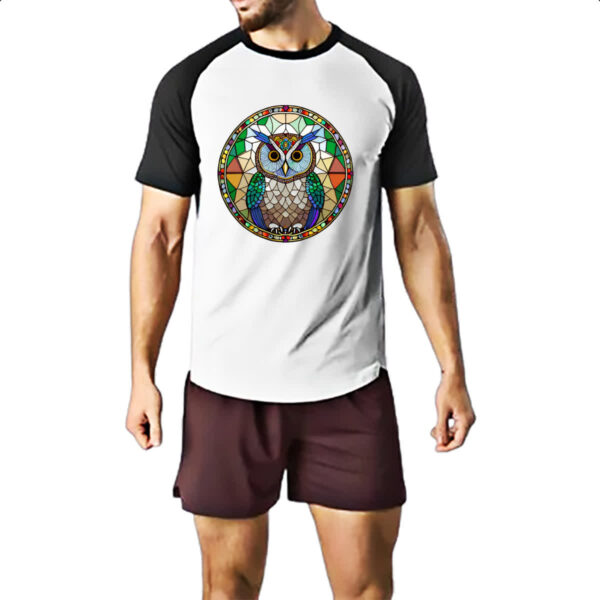 Camiseta Raglan Vitral Coruja - Imagem 2