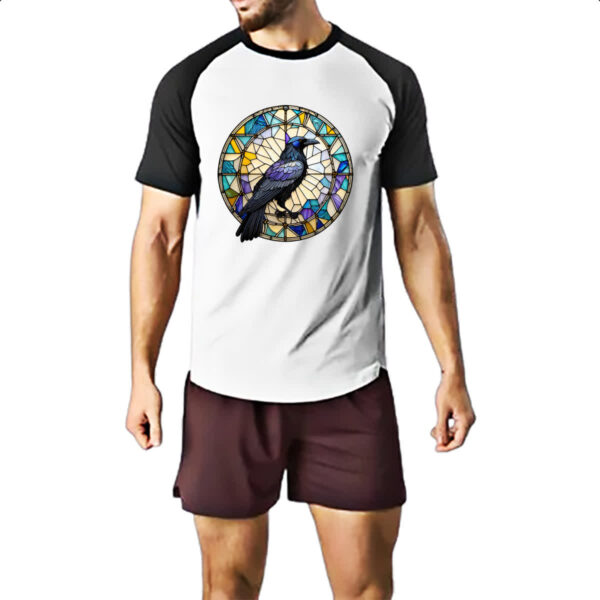 Camiseta Raglan Vitral corvo - Imagem 2