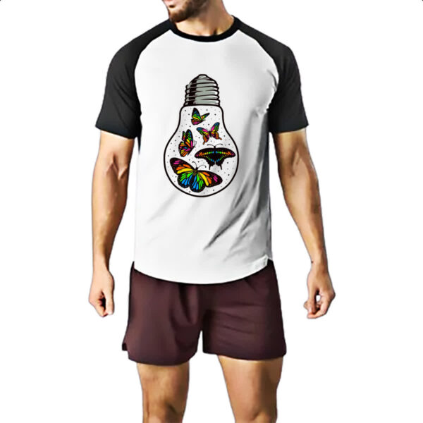 Camiseta Raglan Borboletas em lampada - Imagem 2