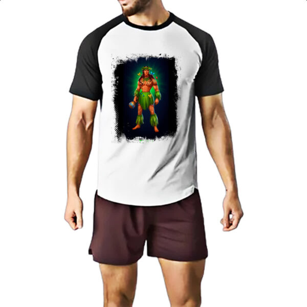 Camiseta Raglan Empires and Puzzles heroi Tarlak traje - Imagem 2