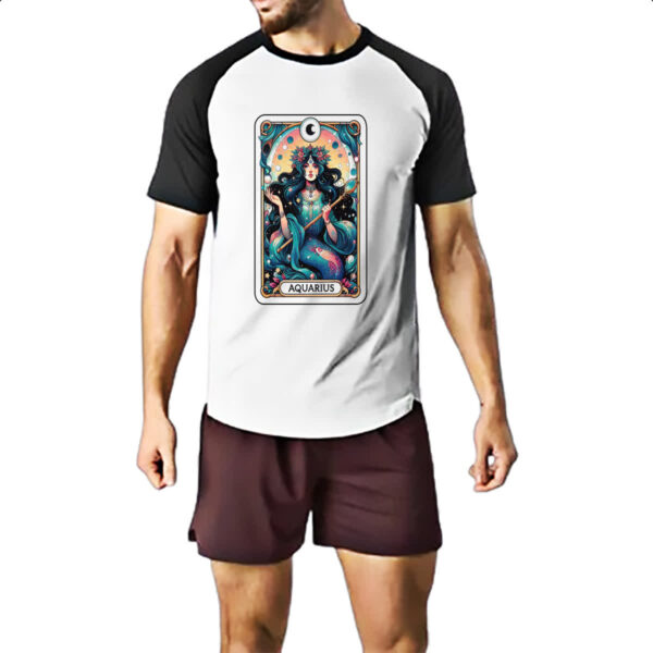 Camiseta Raglan Signo Carta Taro Aquario - Imagem 2