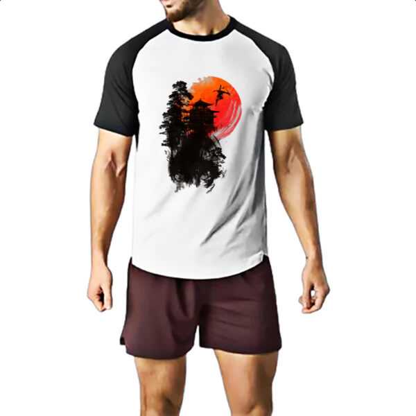 Camiseta Raglan Ninja sob a lua de sangue - Imagem 2