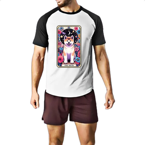 Camiseta Raglan Taro cachorro Akita - Imagem 2