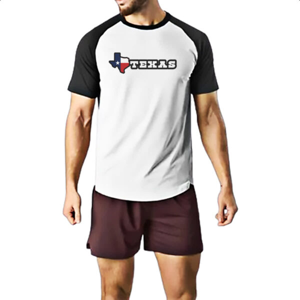 Camiseta Raglan Texas mapa estado country - Imagem 2