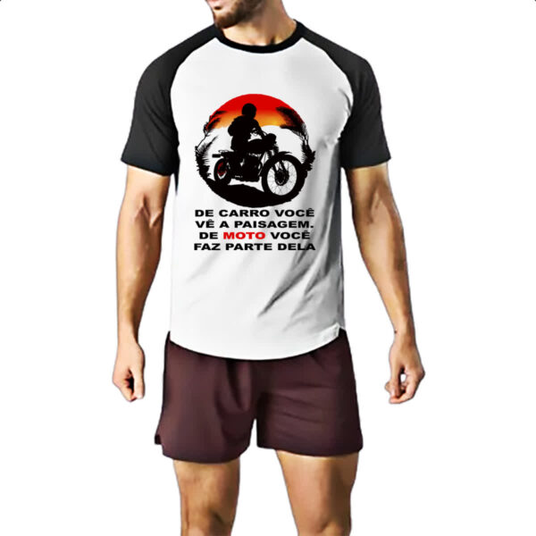 Camiseta Raglan Moto parte da paisagem - Imagem 2