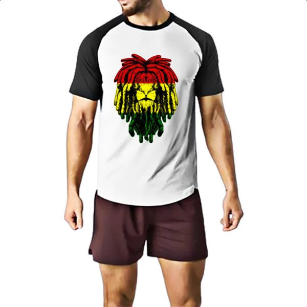 Camiseta Raglan Leao Rastafari - Imagem 2