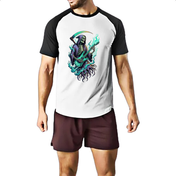 Camiseta Raglan Morte tocando guitarra - Imagem 2