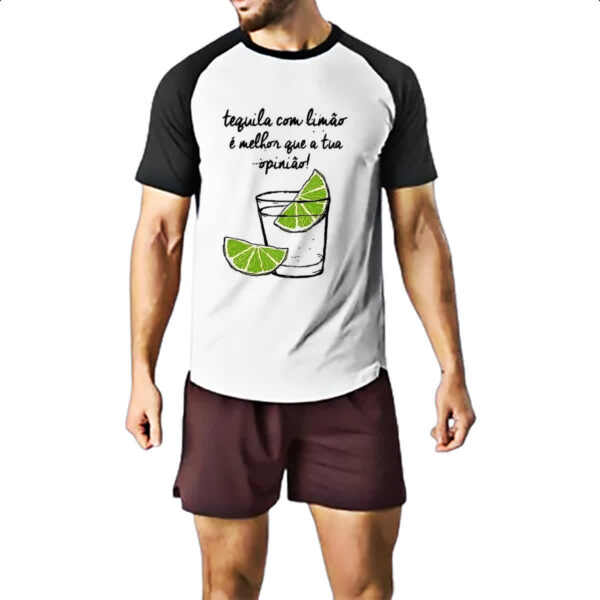 Camiseta Raglan Tequila com limao opniao - Imagem 2