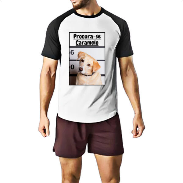 Camiseta Raglan Procura-se um caramelo - Imagem 2