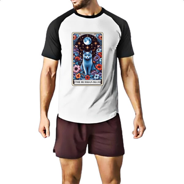Camiseta Raglan Taro gato Azul russo - Imagem 2