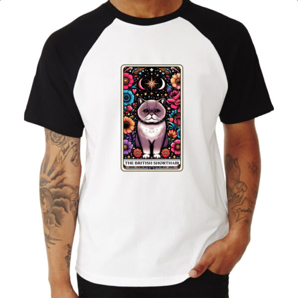 Camiseta Raglan Taro gato Pelo Curto Ingles - Imagem 3
