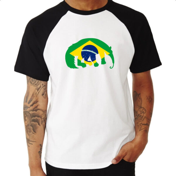 Camiseta Raglan Tamandua Bandeira Fauna Brasileira - Imagem 3