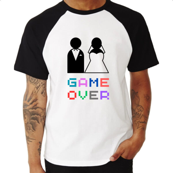 Camiseta Raglan Casamento Game Over - Imagem 3