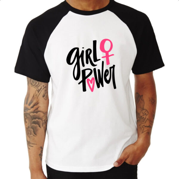 Camiseta Raglan Empoderada Girl Power - Imagem 3