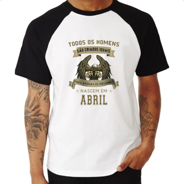 Camiseta Raglan Homem Lenda Aguia Abril - Imagem 3