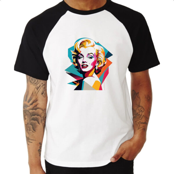 Camiseta Raglan Marilyn Monroe Portait - Imagem 3