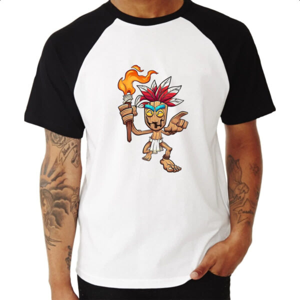 Camiseta Raglan Wooden Tiki - Imagem 3