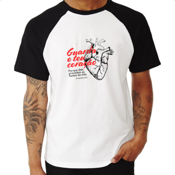 Camiseta Raglan Gospel Proverbios 4-23 - Imagem 3