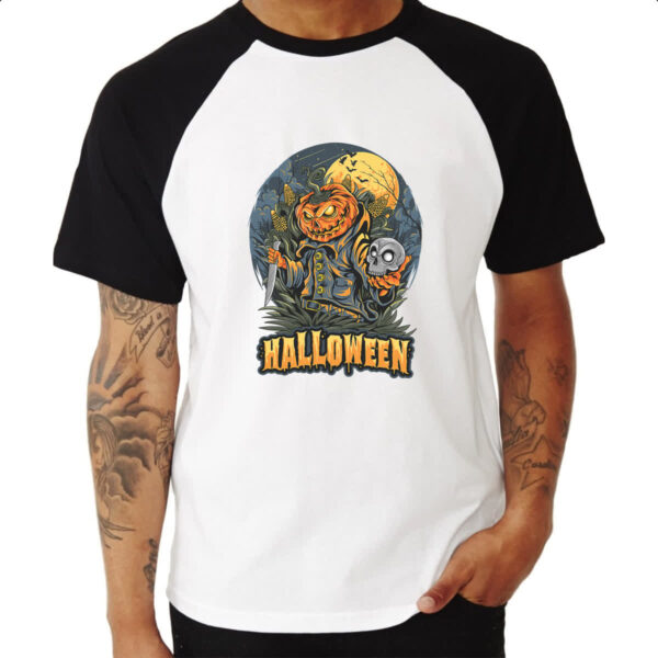 Camiseta Raglan Halloween JackPot Milharal Faca - Imagem 3