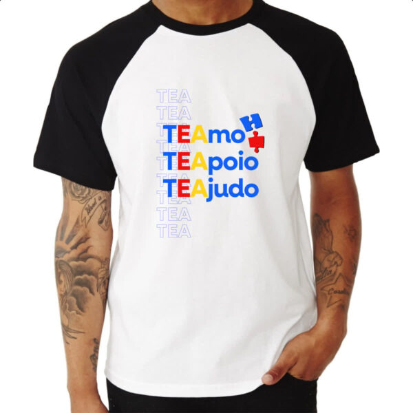 Camiseta Raglan Autismo Amo Apoio Ajudo - Imagem 3