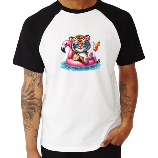 Camiseta Raglan Tigre na boia - Imagem 3