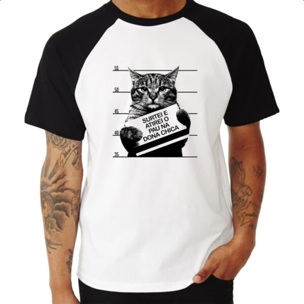 Camiseta Raglan Surtei atirei pau dona chica - Imagem 3