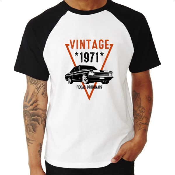 Camiseta Raglan Vintage Pecas Originais 1971 - Imagem 3