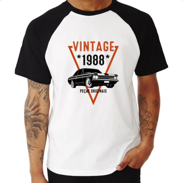 Camiseta Raglan Vintage Pecas Originais 1988 - Imagem 3