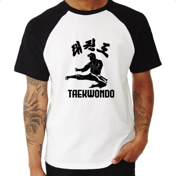 Camiseta Raglan Taekwondo Kick in the air - Imagem 3