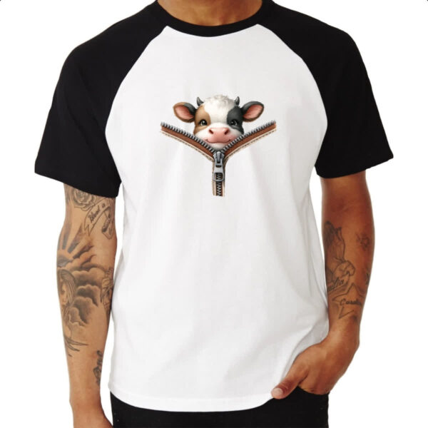 Camiseta Raglan Vaca no ziper - Imagem 3