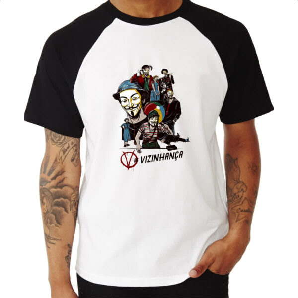 Camiseta Raglan V de vizinhanca - Imagem 3