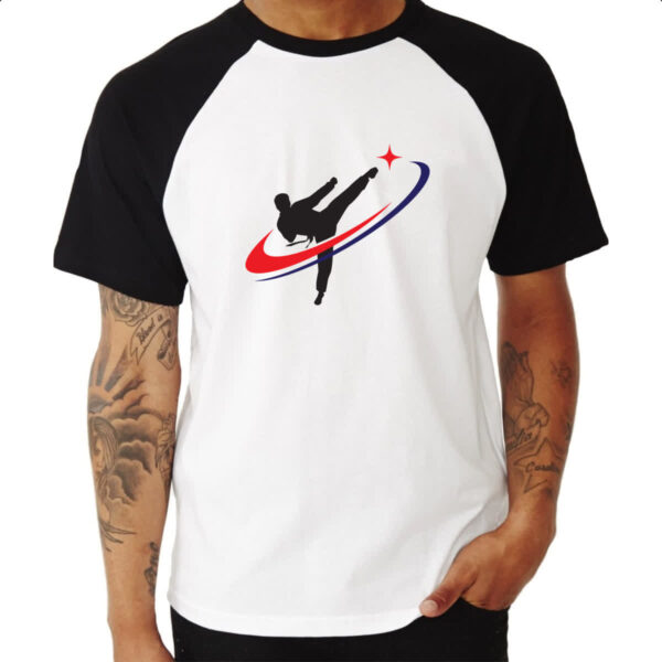 Camiseta Raglan Taekwondo kick in star - Imagem 3