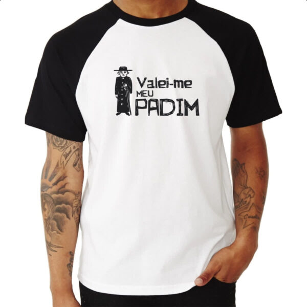 Camiseta Raglan Valei-me meu padim - Imagem 3