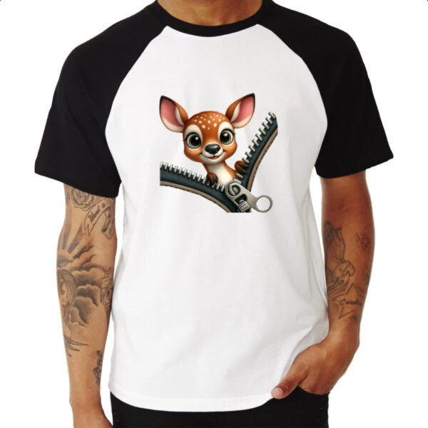 Camiseta Raglan Veado no ziper - Imagem 3