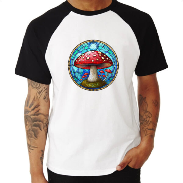 Camiseta Raglan Vitral Cogumelo - Imagem 3