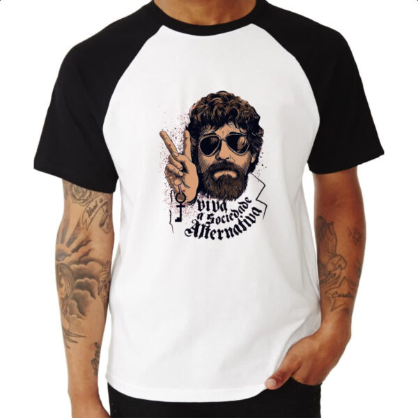 Camiseta Raglan Viva sociedade alternativa - Imagem 3