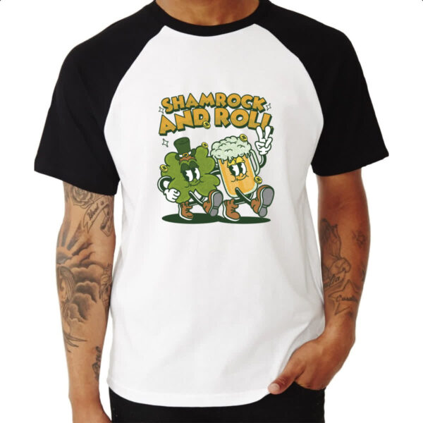 Camiseta Raglan St Patricks day shamrock - Imagem 3