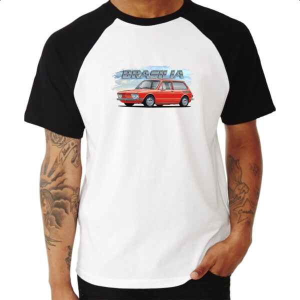 Camiseta Raglan Brasilia Classica Vermelha - Imagem 3