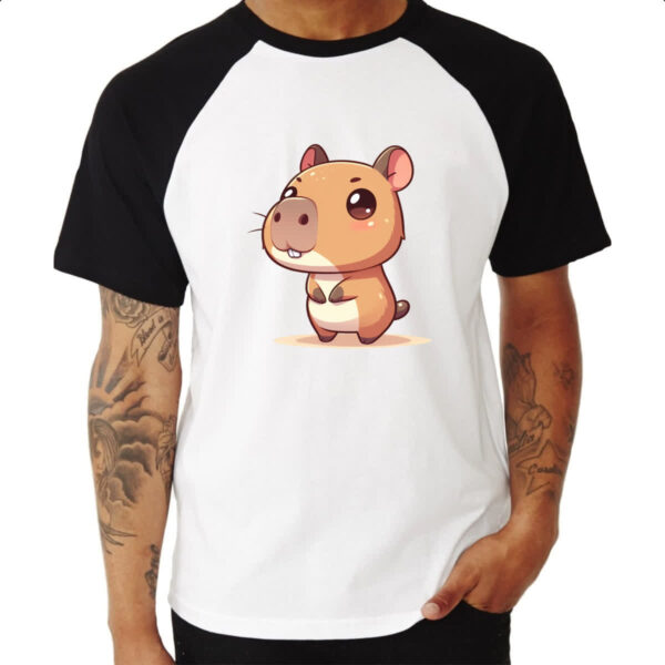 Camiseta Raglan Capivara Chibi - Imagem 3